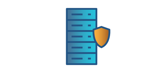 illustration of server and security shield